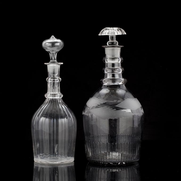 KARAFFER, 2st, glas 1800-tal.