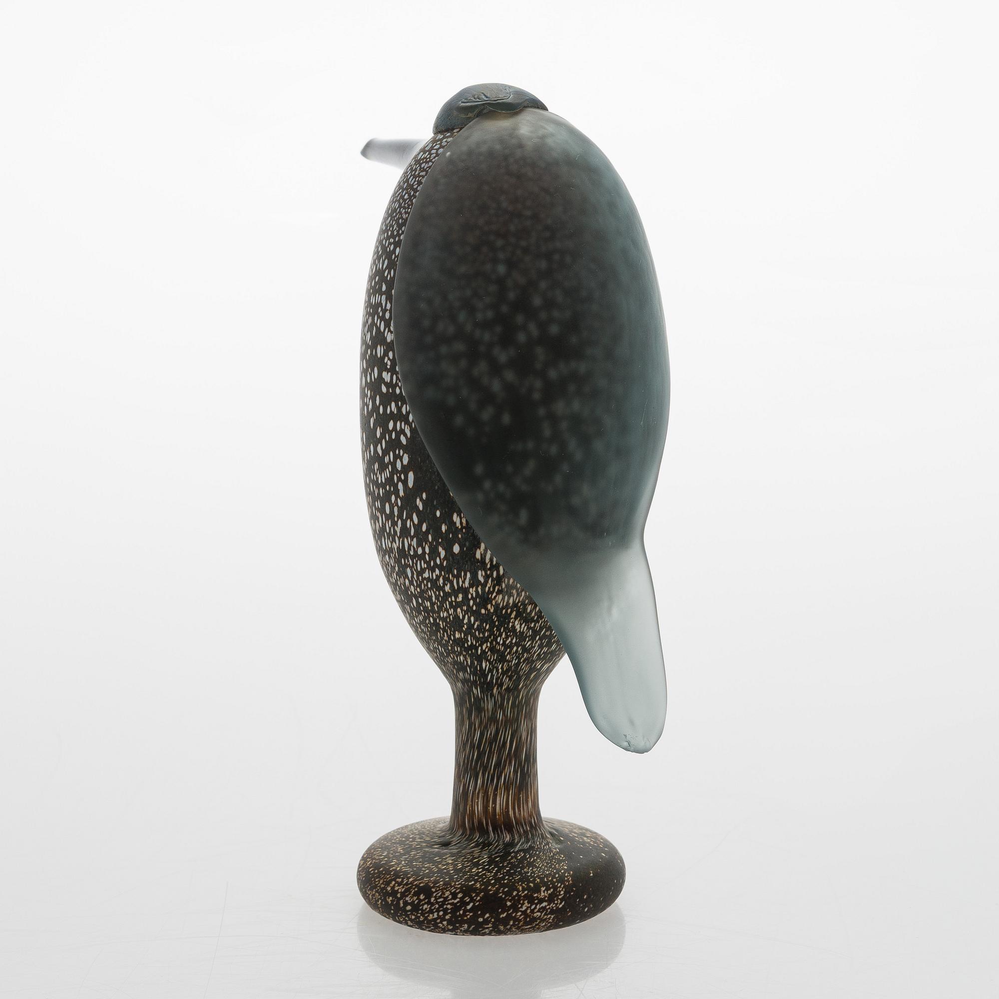 Oiva Toikka, a 'Heron' glass bird, signed O. Toikka Nuutajärvi.