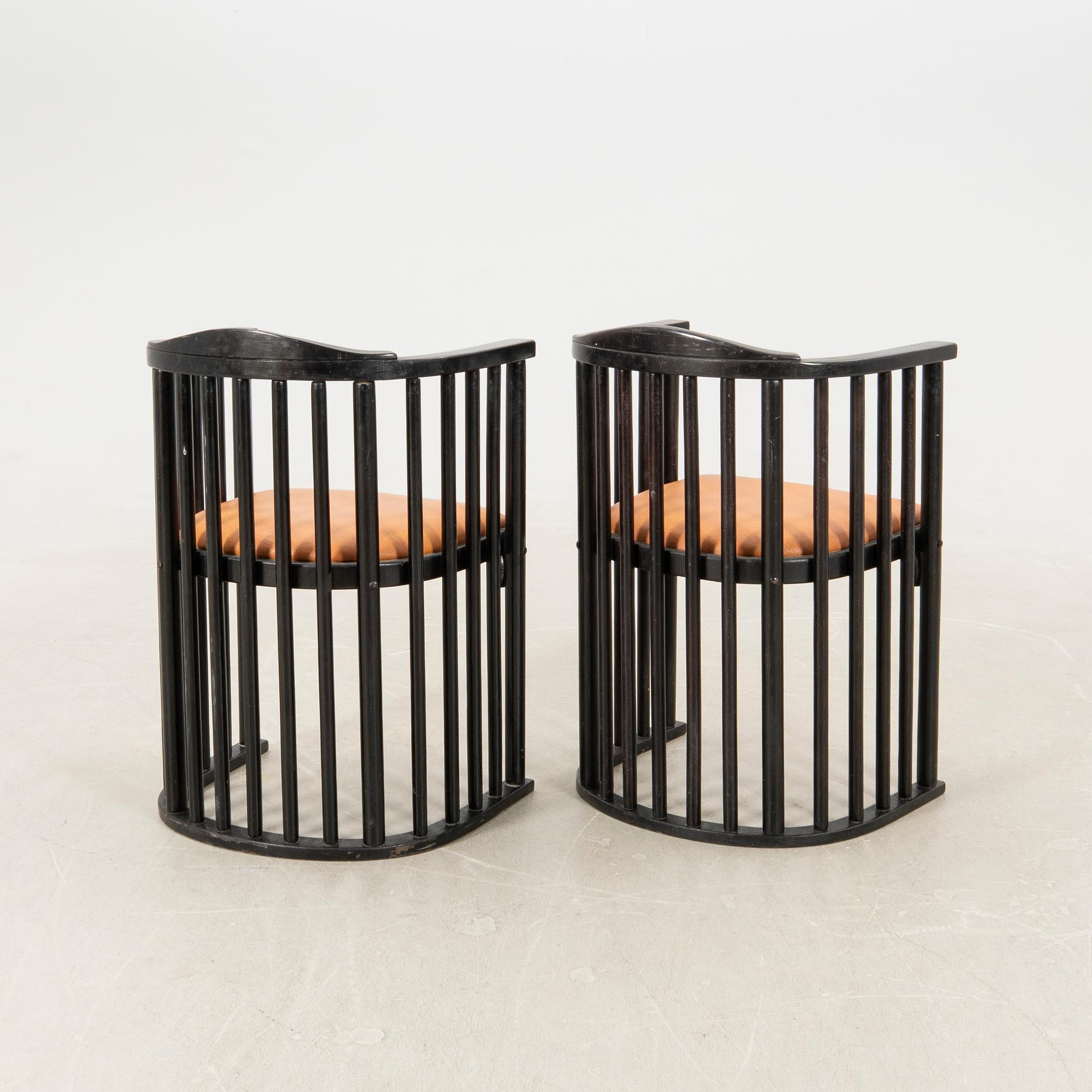 Josef Hoffmann, armchairs a pair attributed to the first half of the 20th century.