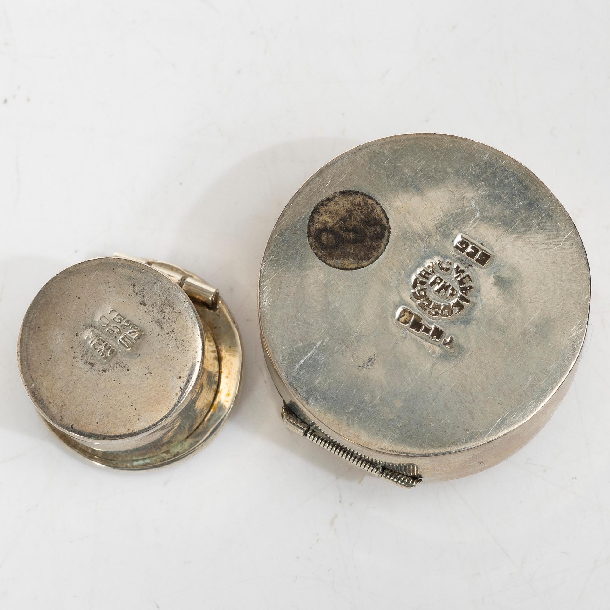 Boxes, 8 pcs, silver, 20th century, including Mexico.
