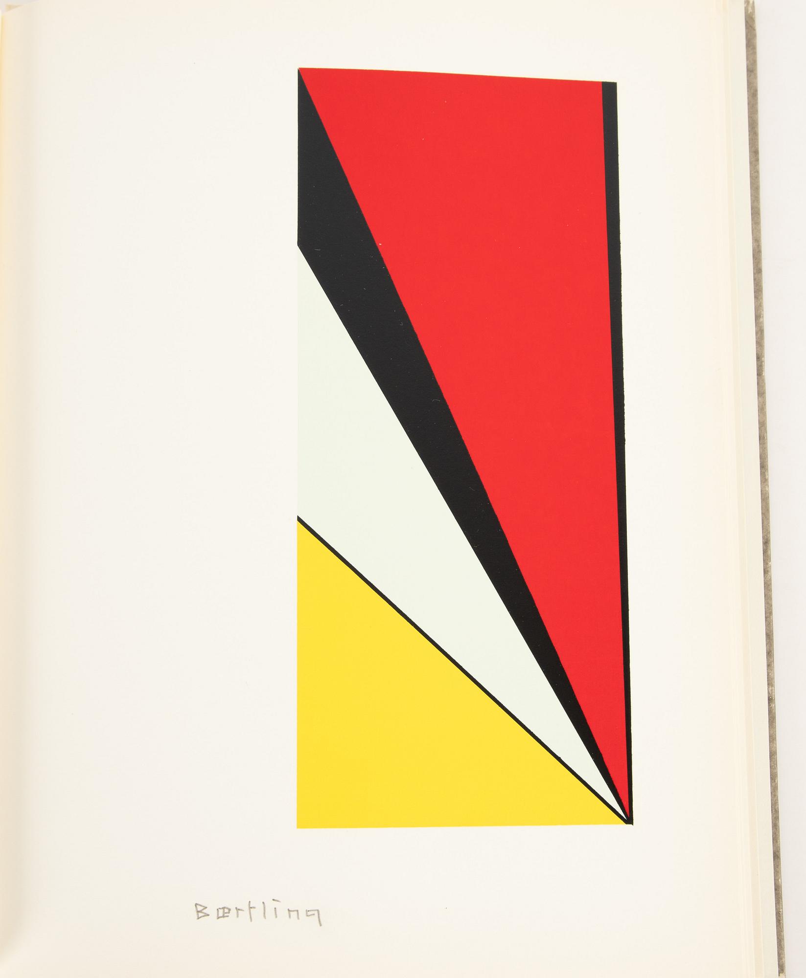 Olle Baertling, färgserigrafi, signerad i bok, "Teckning, Måleri, Grafik", Per Bjurström, 1956.