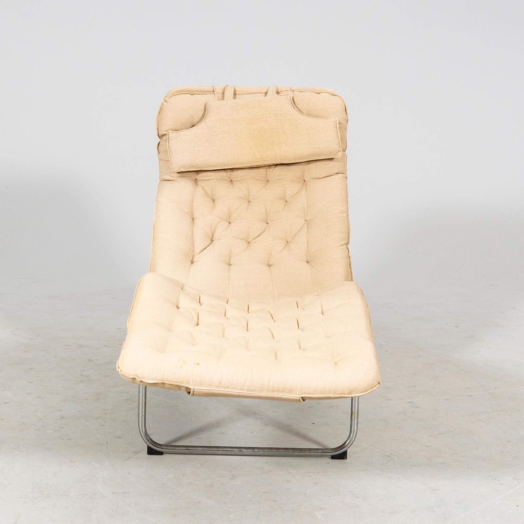 A canvas "kröken/kroken" recliner by Christer Blomquist for Ikea 1968.