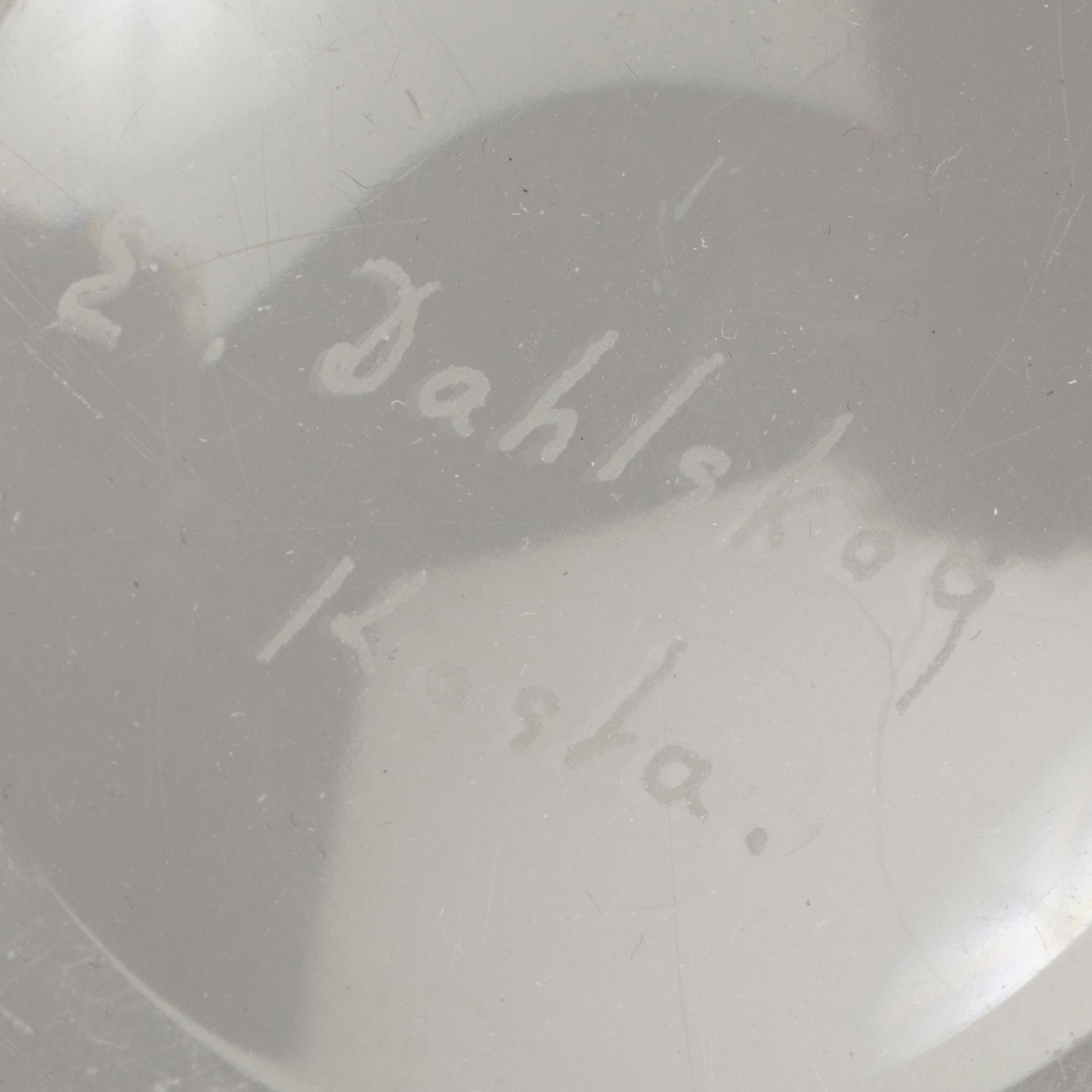 SKÅL, glas. "Idealblad", Evald Dahlskog, Kosta. Signerad.