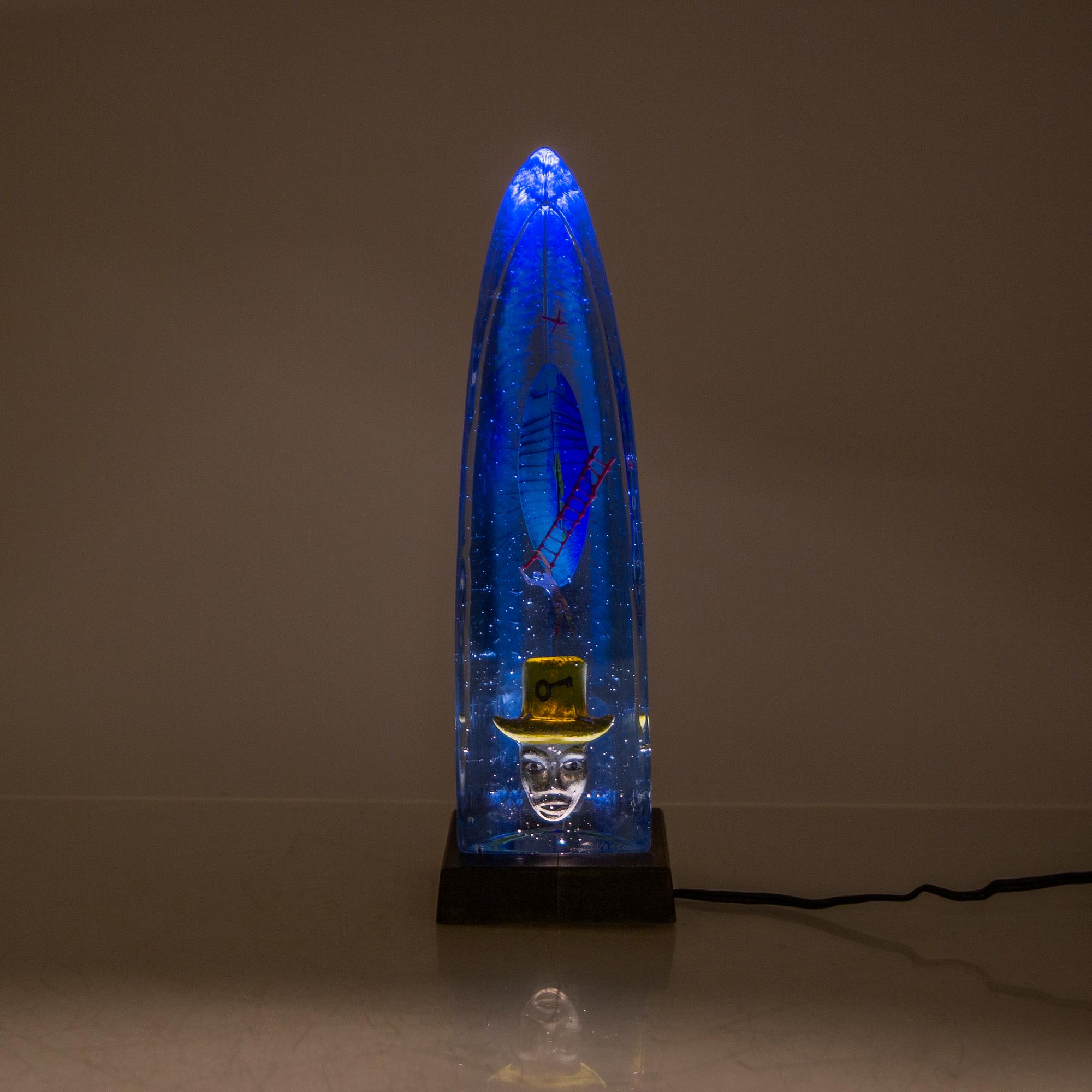 Bertil Vallien, a signed glass sculpture Kosta Boda.