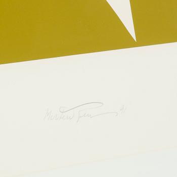 RICHARD MORTENSEN, litografi, signerad och daterad 91, numrerad 49/100.