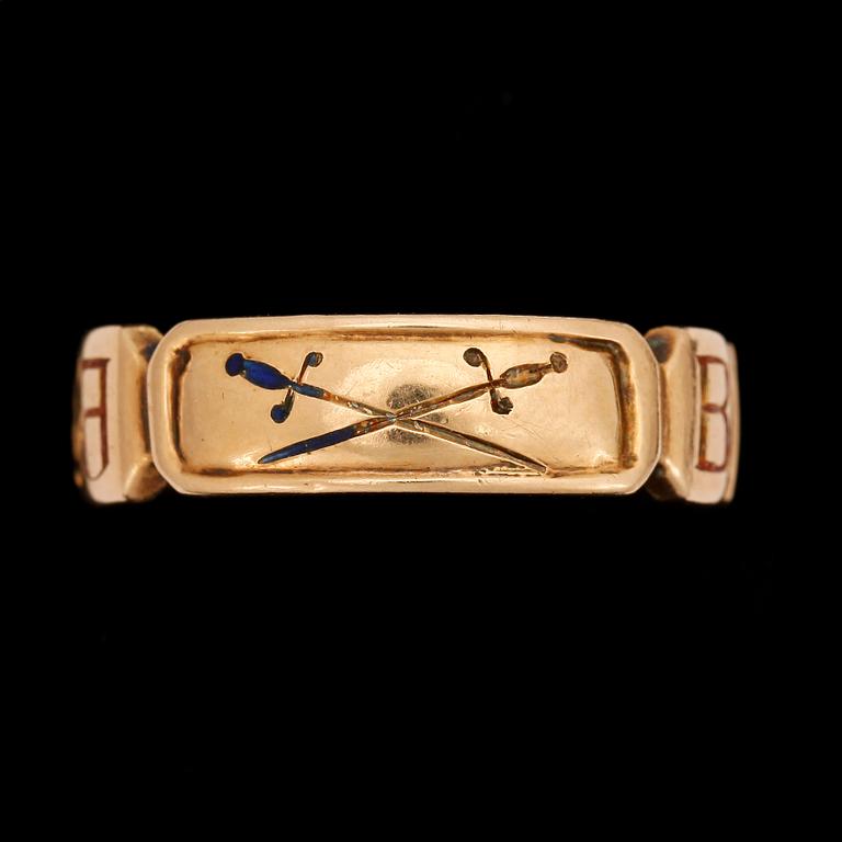 RING,  ordensring, 18k guld. Vikt 9,3g.
