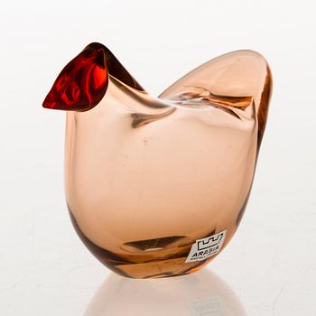 OIVA TOIKKA 1970s Glass Bird, signed O. Toikka Nuutajärvi Notsjö.