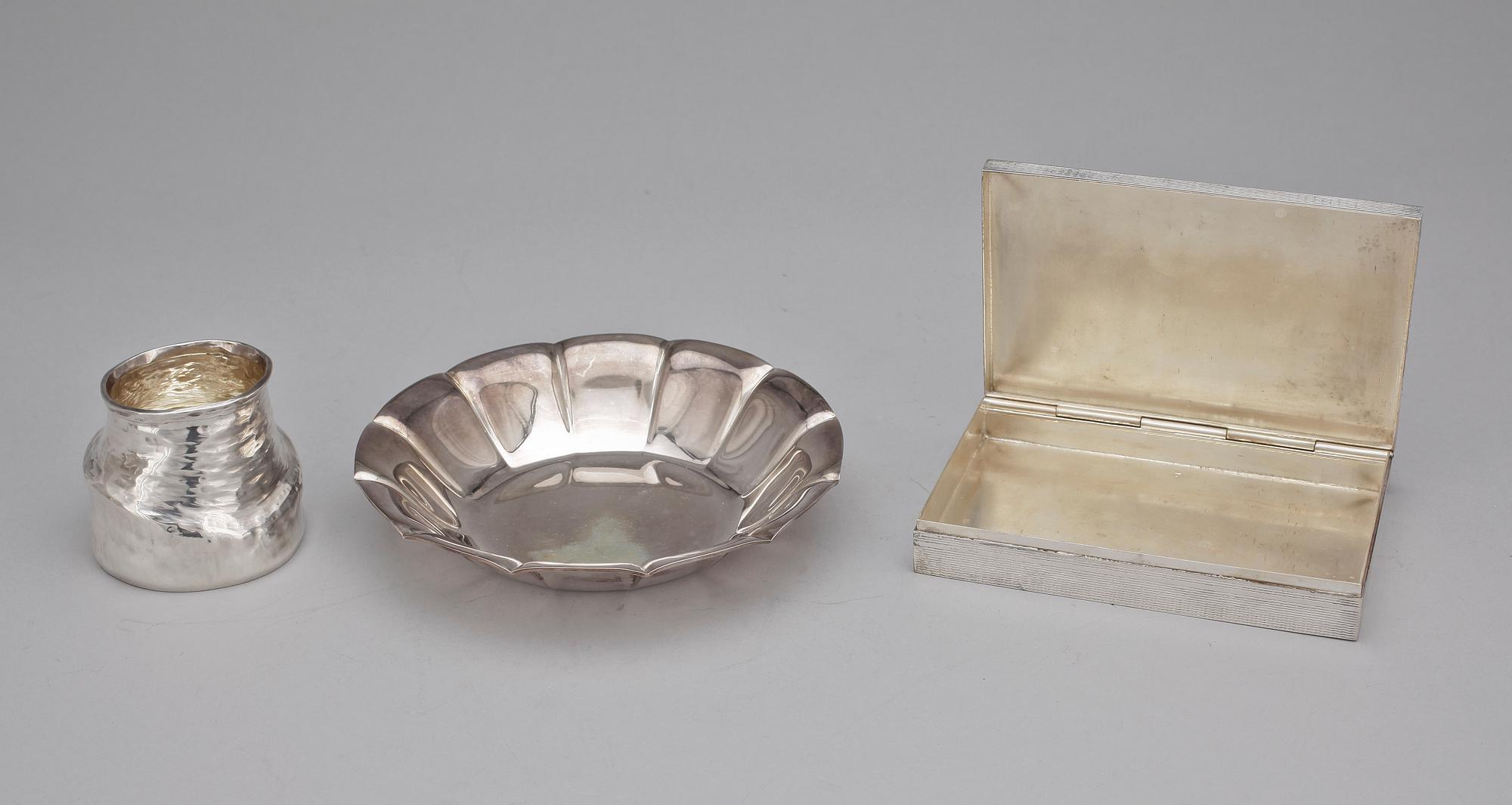 PARTI SILVER, 7 delar, bla Rolf Karlsson och Rey Urban, 1900-tal. Tot vikt ca 900 gram.