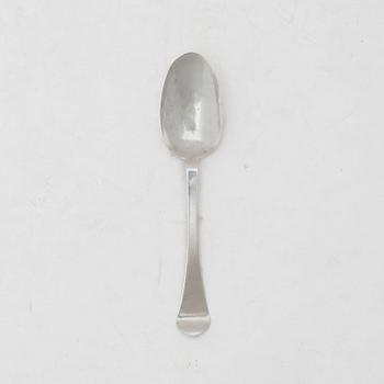 A Swedish silver rat-tail spoon, mark of Gottfried Dubois, Stockholm 1727.