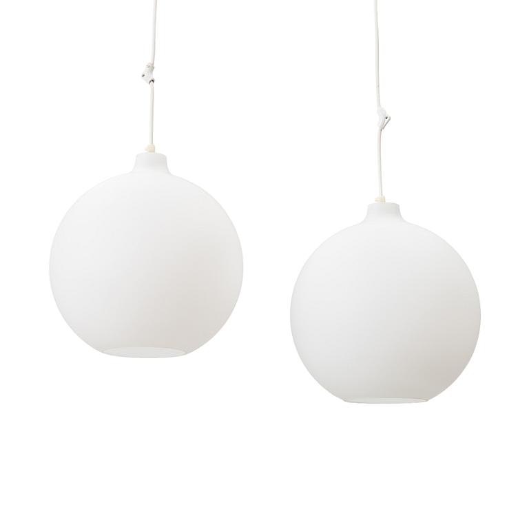 Vilhelm Wohlert, Ceiling lamps, a pair, “Satellit” for Louis Poulsen, Denmark, late 20th century.