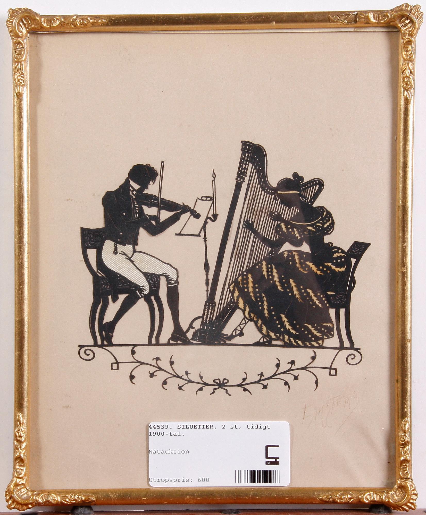 SILUETTER, 2 st, 1800/1900-tal.