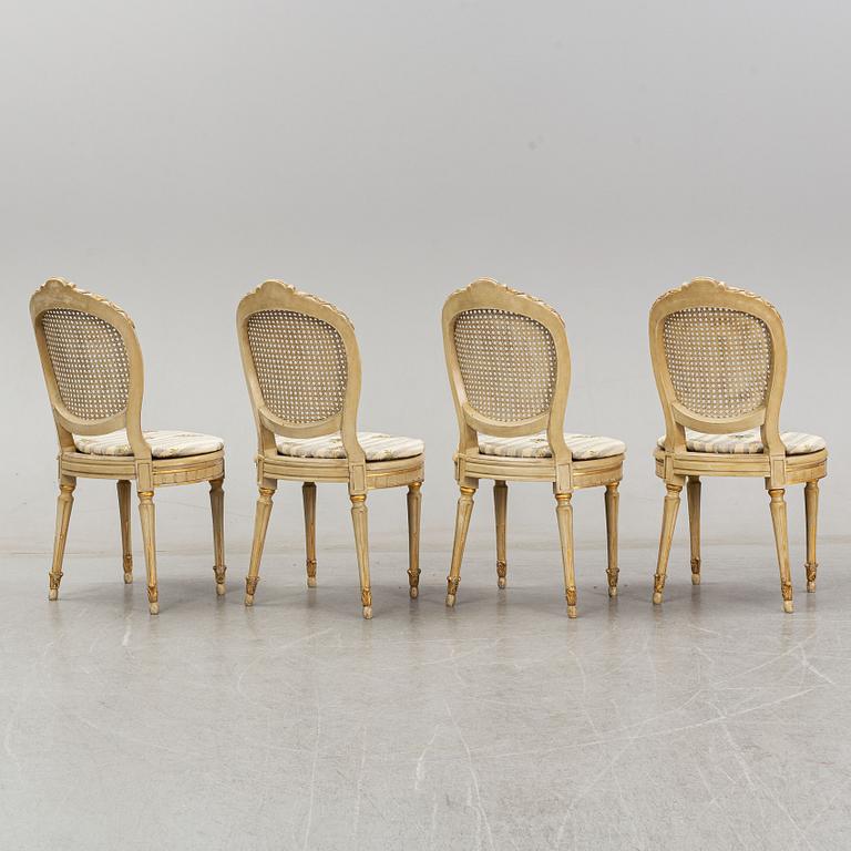 A set of four Louis XVI-style chairs from the early 20th century.