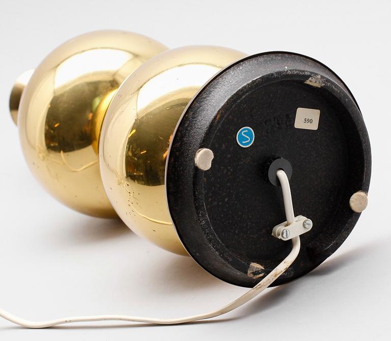 BORDSLAMPA, mässing, AB Stilarmatur, Tranås, 1900-talets andra hälft.