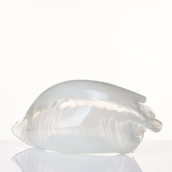 Tyra Lundgren, a leaf-shaped iridescent zanfirici bowl, Venini, Murano, Italy post 1938.