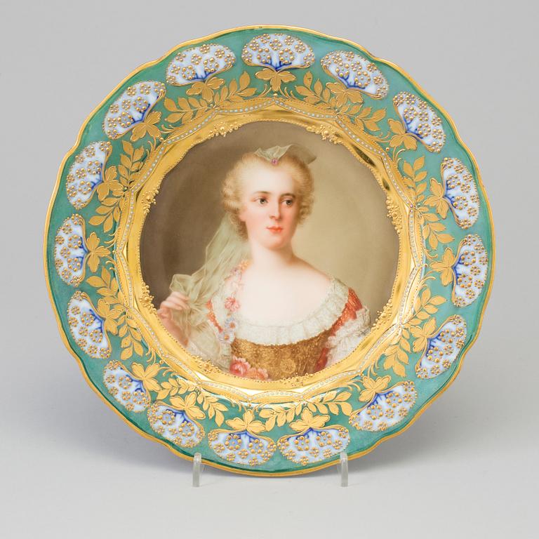 A porcelain plate, 'Vienna' mark, circa 1900.