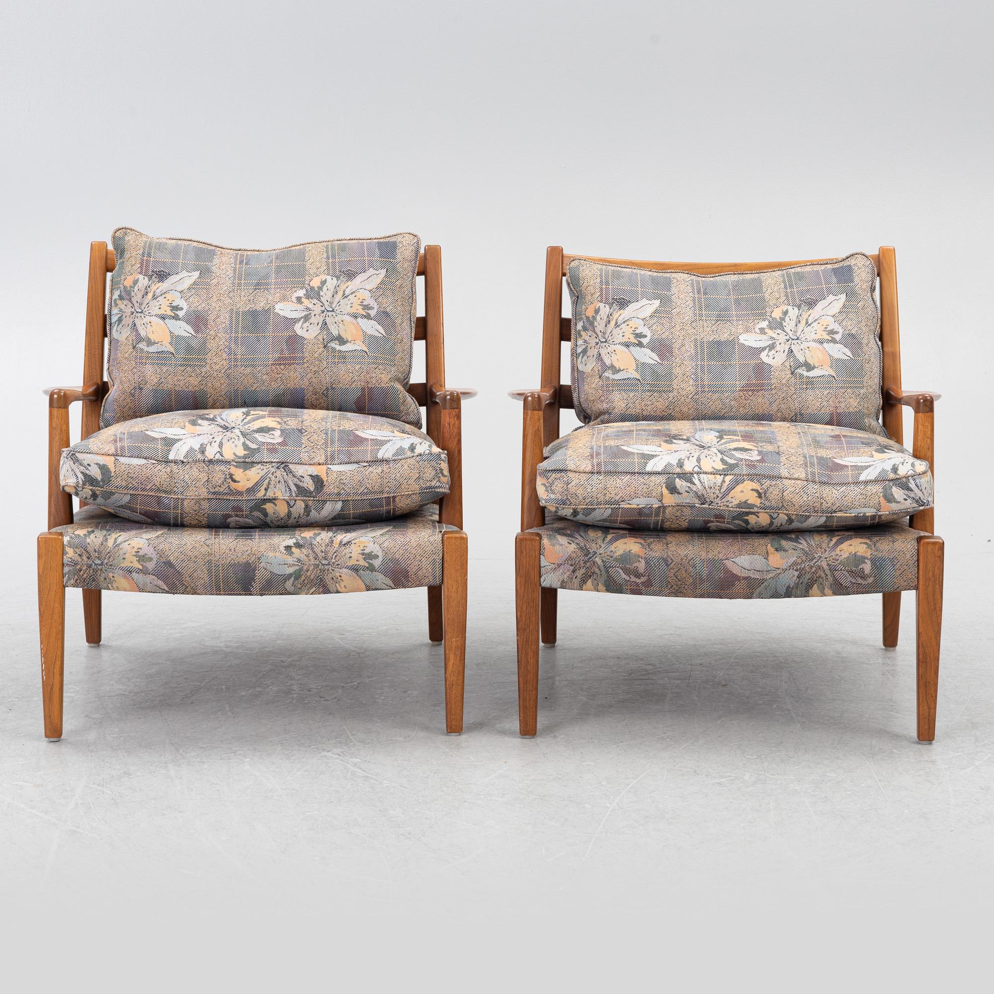 Arne Norell, fåtöljer, ett par, "Löven", Norell Möbler.