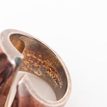 Lapponia, two sterling silver rings and tie ping.