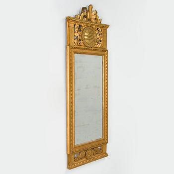 A Gustavian late 18th century hallmarked Gothenburg mirror.