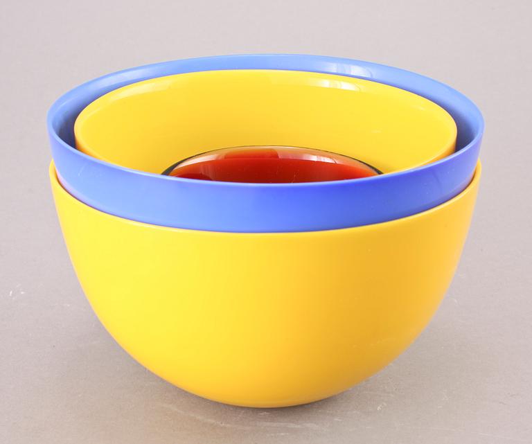 SKÅLAR, 4 st, "Colora" resp "Fuga", Sven Palmqvist, Orrefors.