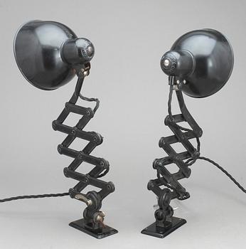 VÄGGLAMPOR, ett par, Christian Dell, Kaiser Wall Lamp.