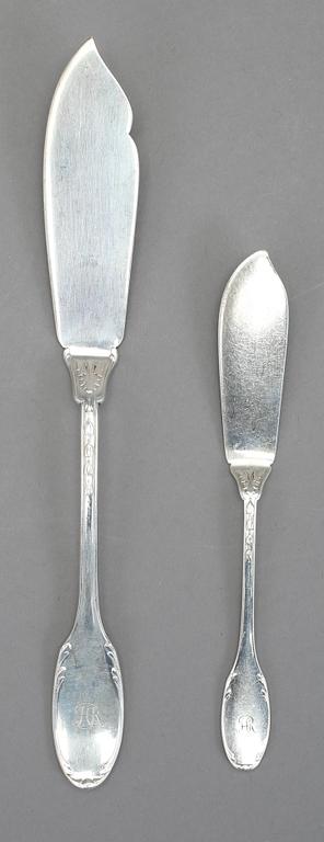 BESTICKUPPSÄTTNING, 90 delar, silver. W.A Bohlin, Stockholm. Mestadels 1940-50. Total vikt ca 3200 gram.