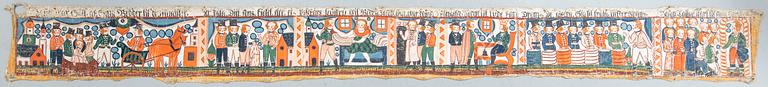 A folk art traditional wall painting from Småland/Halland first half of the 19th century.