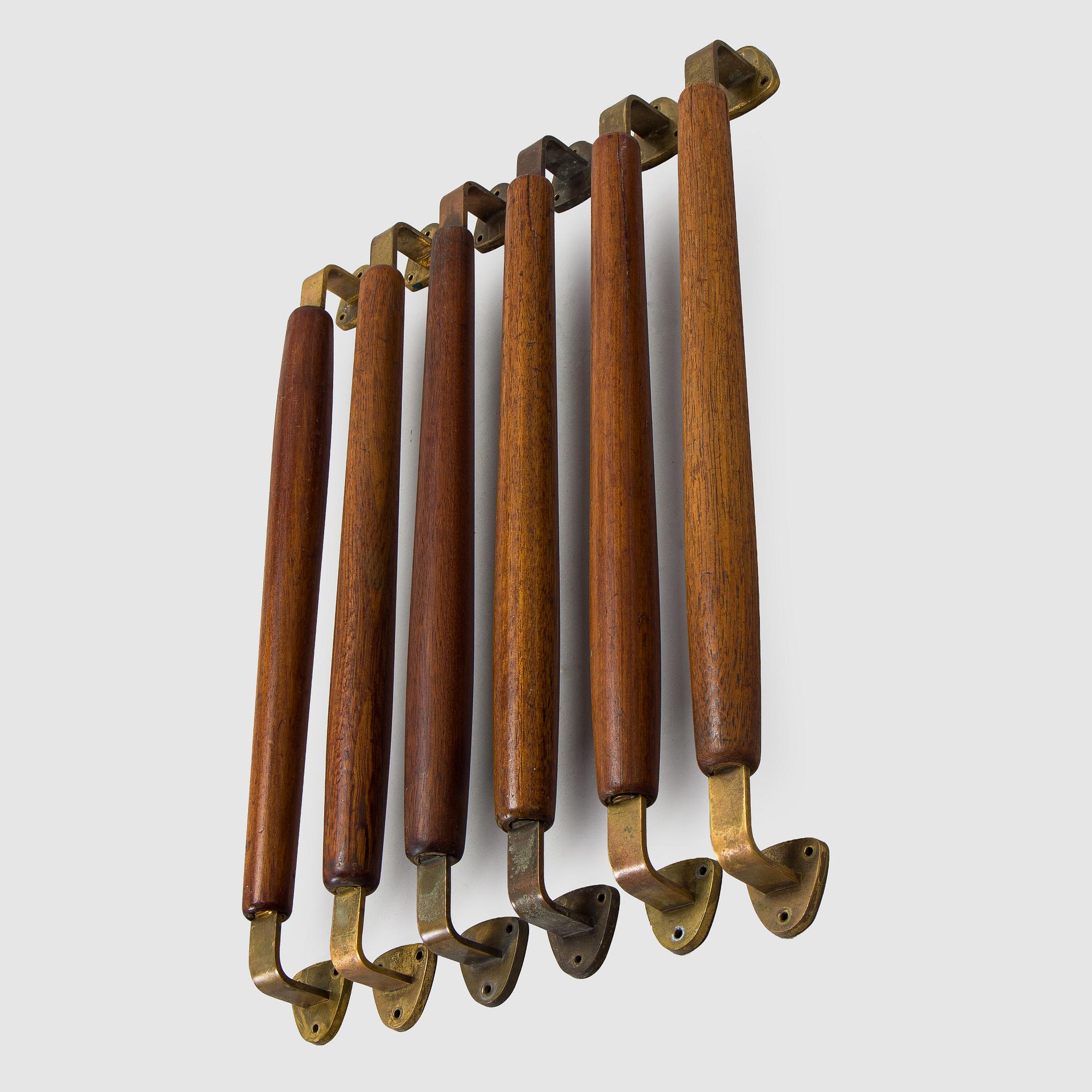 Dörrhandtag, 6 st, 1900-talets mitt.