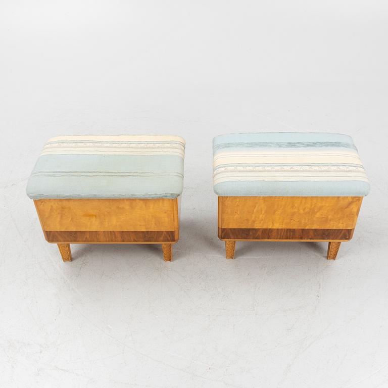 A pair of stools, 1930's/40's.