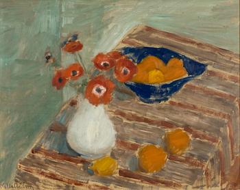 Kalle Hedberg, Still Life with Anemones and Fruit.