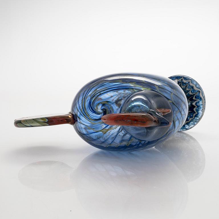 Oiva Toikka, lasilintu, signeerattu O. Toikka, Nuutajärvi.