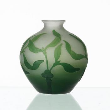 Karl Lindeberg, an Art Nouveau cameo glass vase, Kosta, Sweden 1910's.