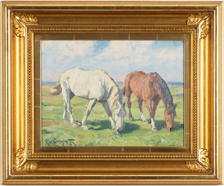 Alexander Langlet, Grazing horses.