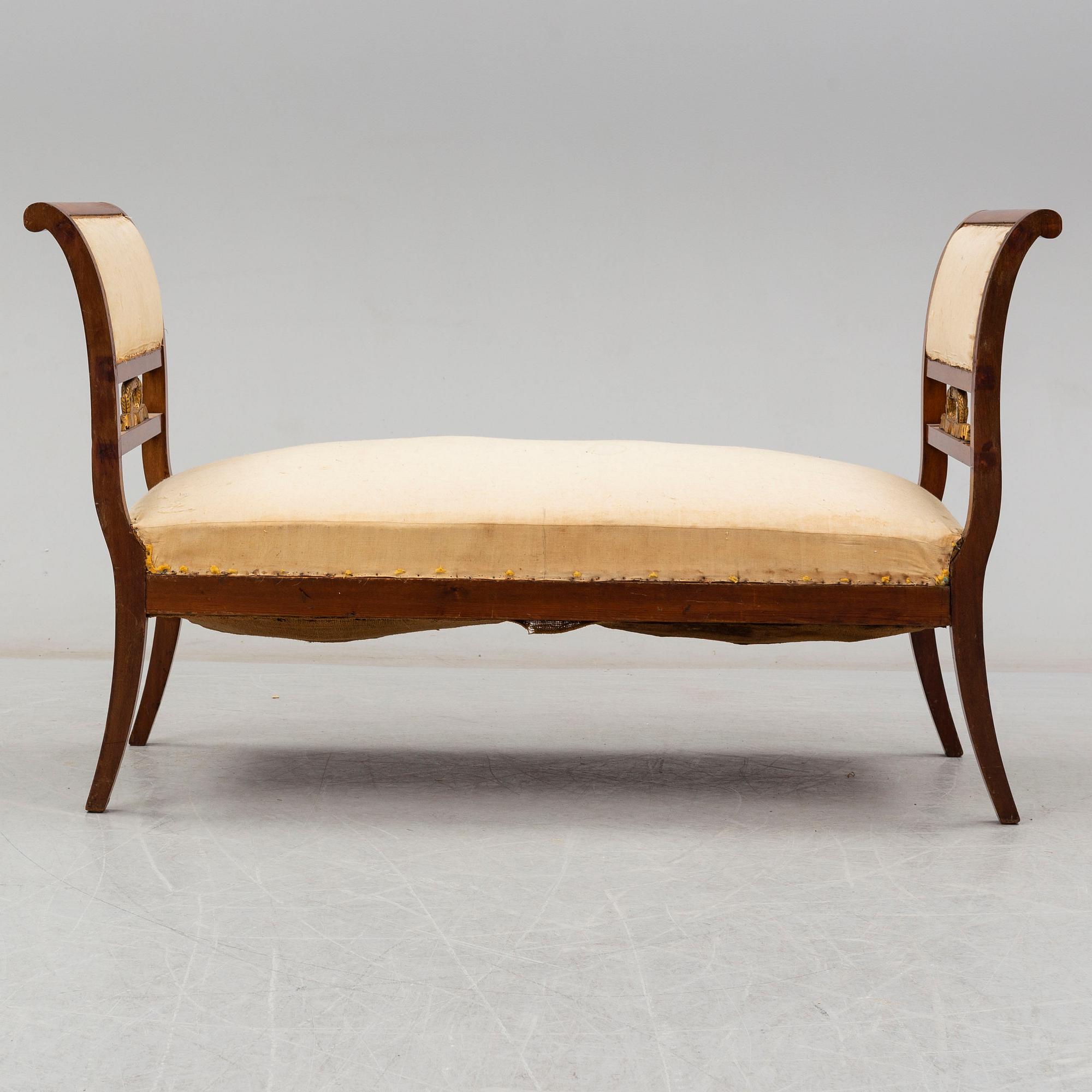 A Swedish bench, formerly owned by the Swedish Royal family, Bernadotte, second half of the 19th century.