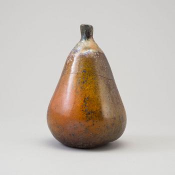 A Hans Hedberg fience sculpture of a pear, Biot, France.