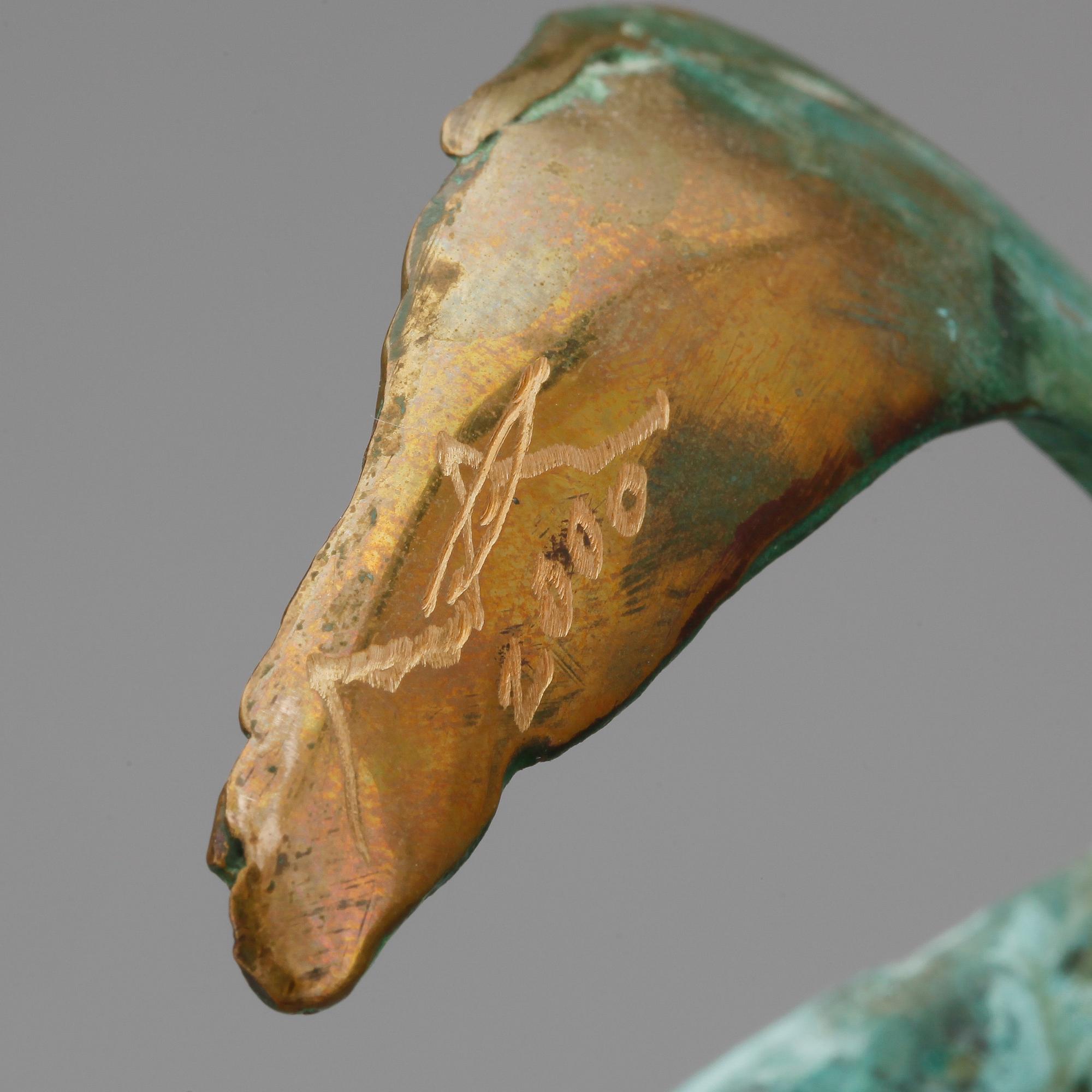 SKULPTUR, 2 st, brons, okänd konstnär, signerad o daterad 2000 resp 99.