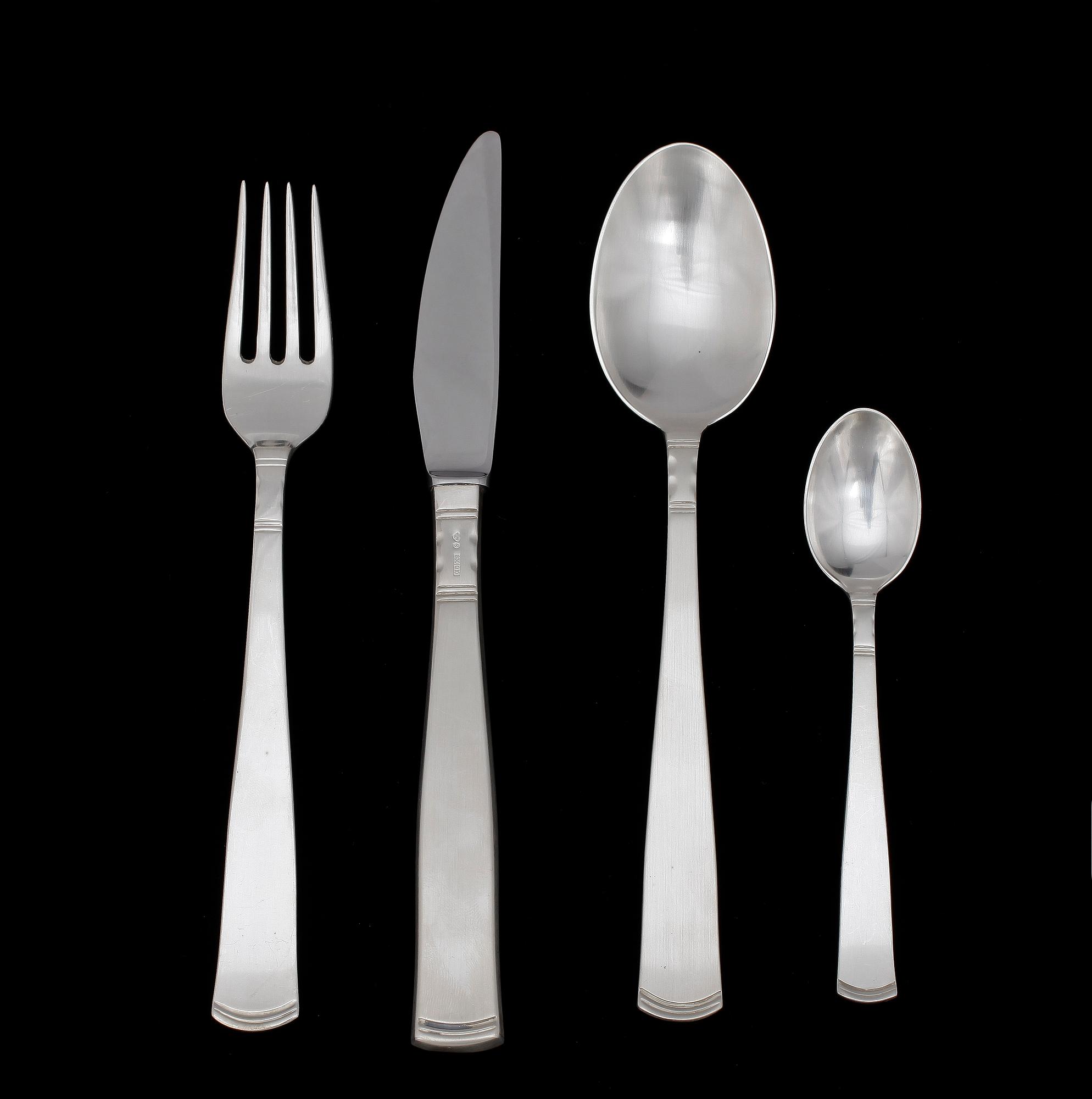 BESTICK, 17 delar, silver, Rosenholm, GAB, trol Enköping. 1970-tal.