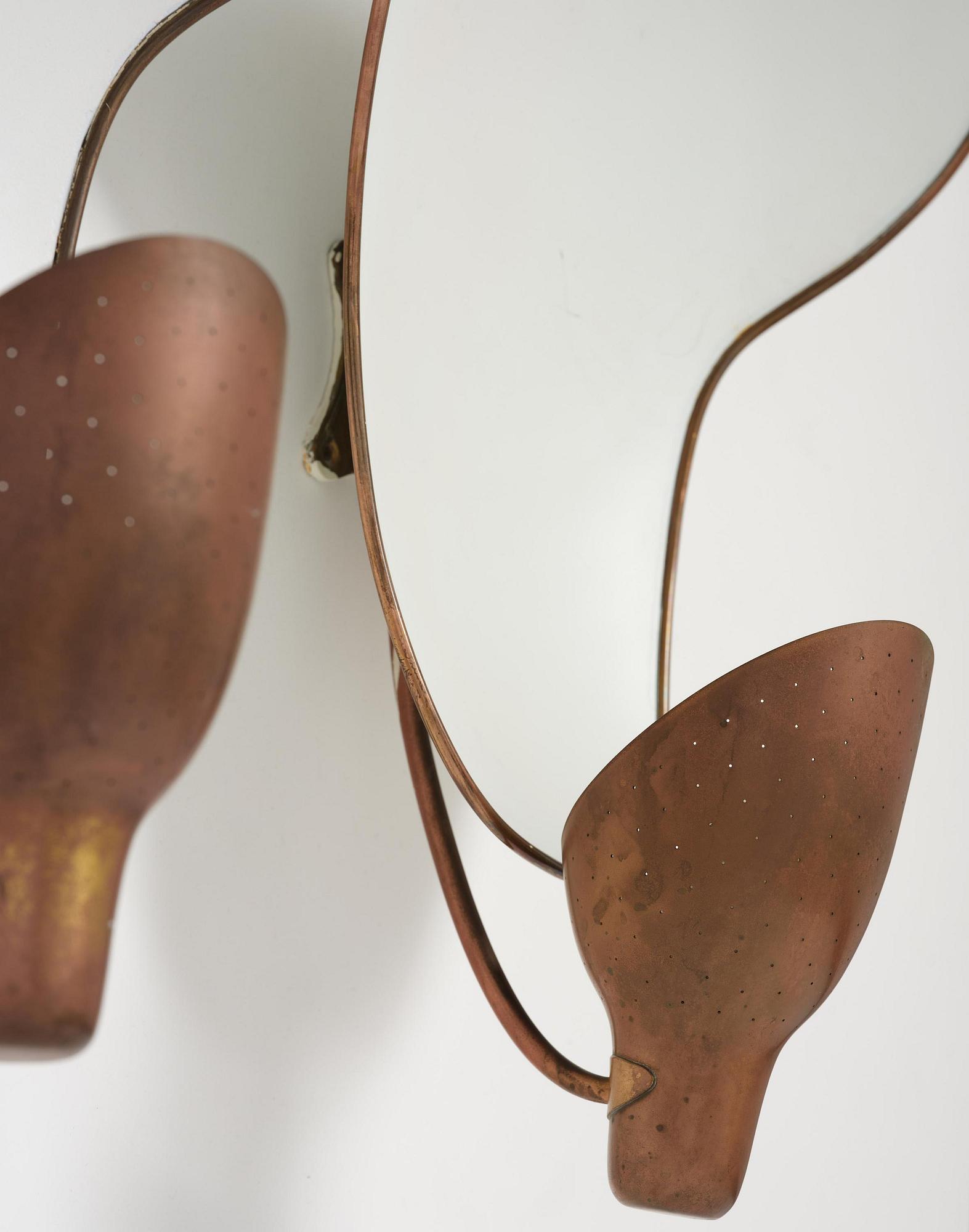 Carl-Axel Acking, a pair of wall lamps model number "5017", Bröderna Malmströms Metallvarufabrik, Malmö, 1940s.