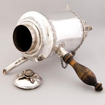 KAFFEKANNA, silver. Carl Johan Westrell, Lovisa 1784.