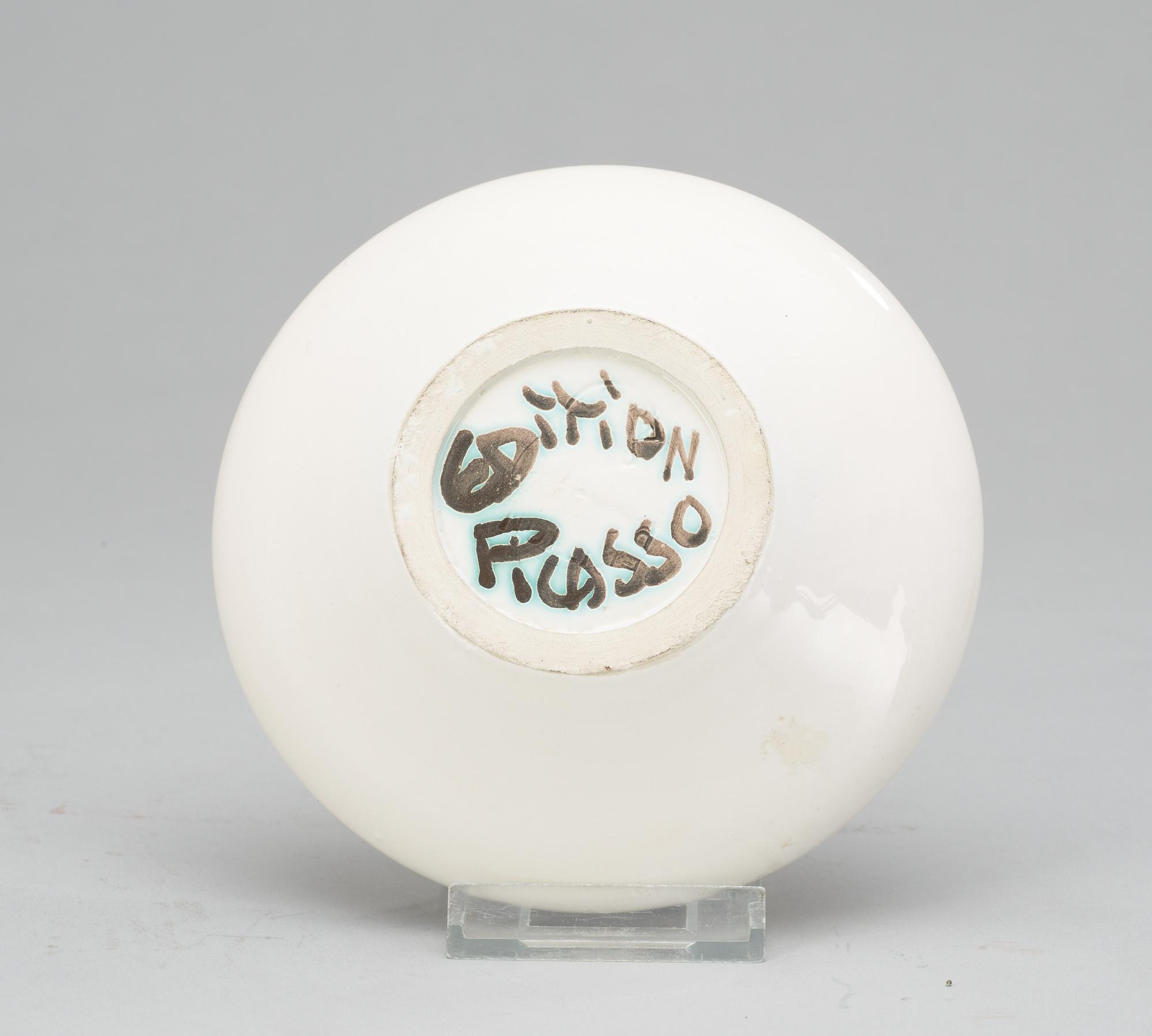 A Pablo Picasso 'Picador' faience dish, Madoura, Vallauris, France 1952.