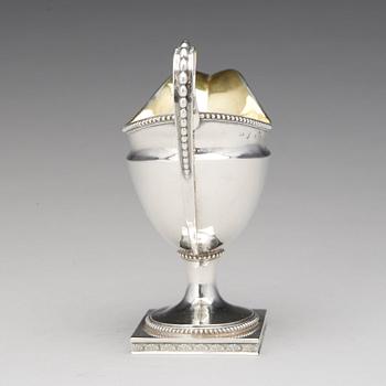 A Swedish late Gustavian parcel-gilt silver cream-jug, mark of Petter Eneroth, Stockholm 1791.