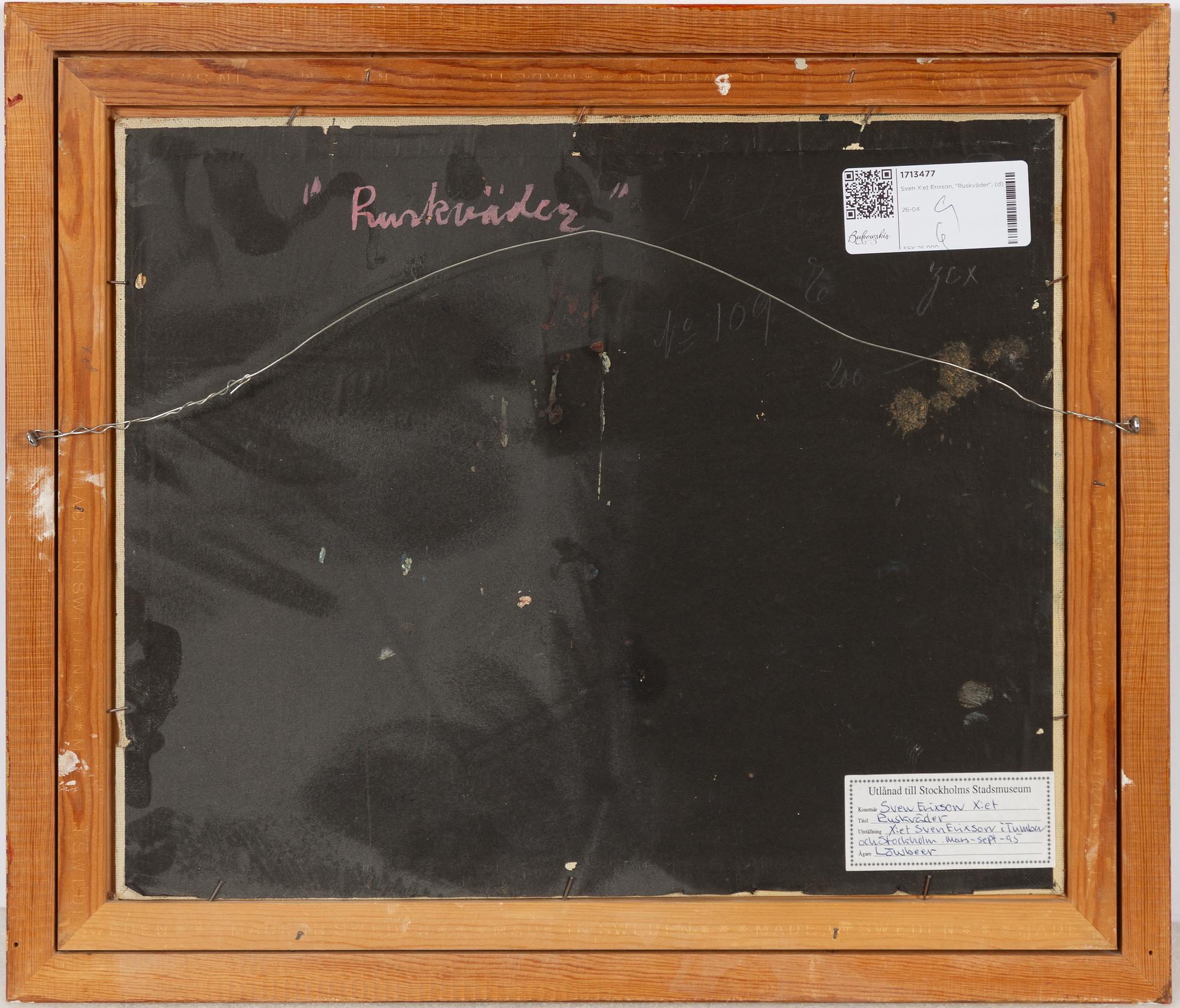 Sven X:et Erixson, "Ruskväder".