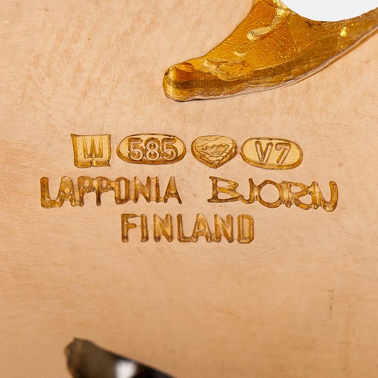 Björn Weckström, Armband "Ultima thule", 14K guld, turmaliner. Lapponia 1974.