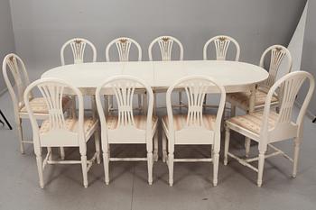 MATSALSGRUPP, 11 delar, gustaviansk stil, 1900-talets andra hälft.