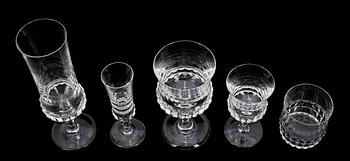 GLASSERVISDELAR, 56 st, "Silvia", Ingeborg Lundin, Orrefors, formgiven 1957.