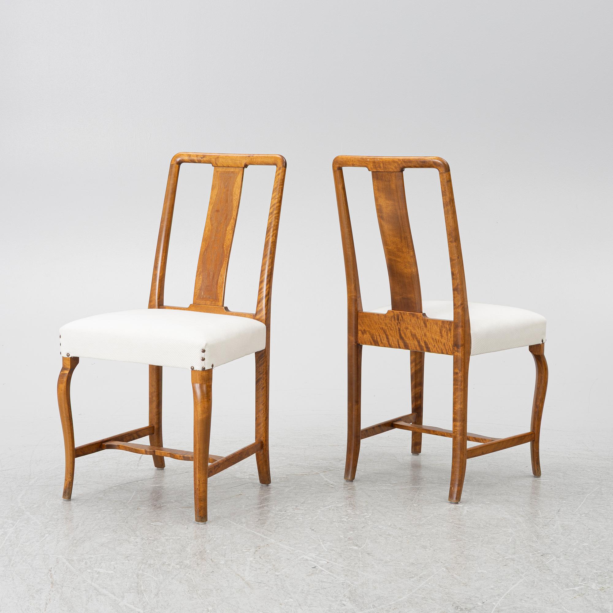 Carl Malmsten, four 'Haga' chairs, Nordiska Kompaniet, 1920s.