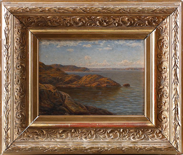 OKÄND KONSTNÄR, olja på pannå, 1800-tal, otydlig signerad.