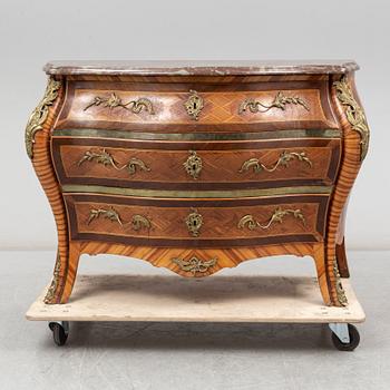 A Swedish Rococo chest of drawers, second half of the 18th century.