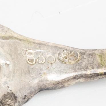 13 pieces of silover for the table, different makers including C.G.Hallberg and GAB, Sweden.