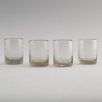 WHISKY/SELTERGLAS, 11 st, röktonat glas, "Antik", Reijmyre.