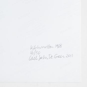 Carl Johan De Geer, fotografi, 2011, signerat 16/50 a tergo.